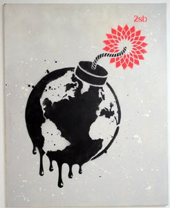 2 Sick Bastards - Bomb the Planet - prettyportal artshop, limited edition prints, urban contemporary art, streetart