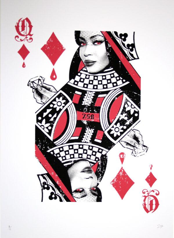 2 Sick Bastards - Queen of Blood Diamonds - prettyportal artshop, limited edition prints, urban contemporary art, streetart