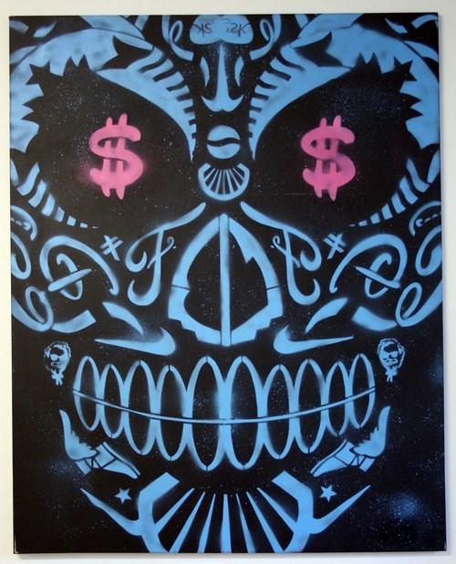 2 Sick Bastards - Skullfucker (blue) - prettyportal artshop, limited edition prints, urban contemporary art, streetart
